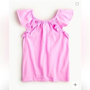 Crewcuts Cross-Strap Ruffle Tank in “Orchid” (Bright Purple), Cotton Blend